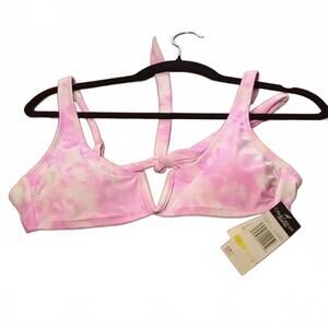 California Waves Womens Juniors V-Wire Tie-Dye Bikini Swim Top M